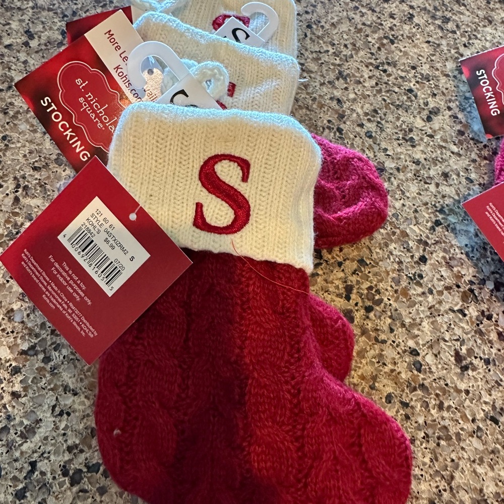 St. Nicholas Square Red and White Christmas Small stocking